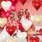 Red & Gold Heart Foil Balloons – 12 Pcs 18 Inch Metallic Red, Gold & Cream Heart-Shaped Balloons for Birthday, Wedding, Baby Shower, Valentine’s Day, Mother’s Day & Christmas Party Decorations